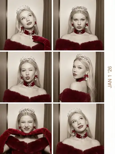 Vintage Photobooth Strip with Selective Color