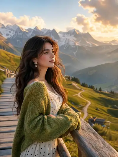 Cinematic Golden Hour Mountain Portrait