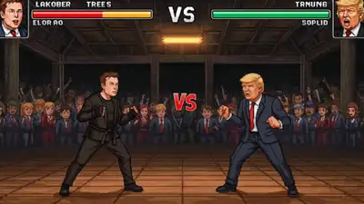 Jeu de combat Pixel Art Elon contre Trump