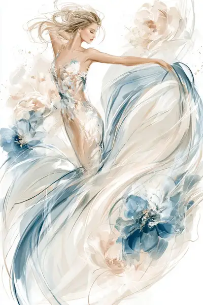 Abstract Dancing Woman Illustration