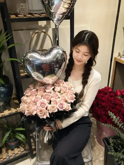 Romantic Flower Shop Portrait Photo Prompt