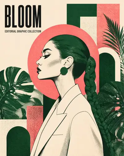 Editorial Poster with Flat Vector Silhouette