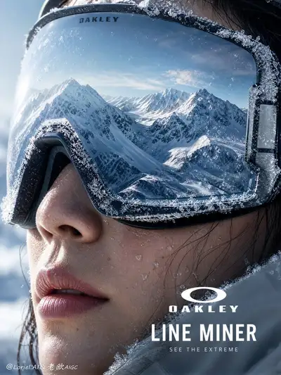 Oakley Line Miner Ski Goggles Macro Advertising Concept