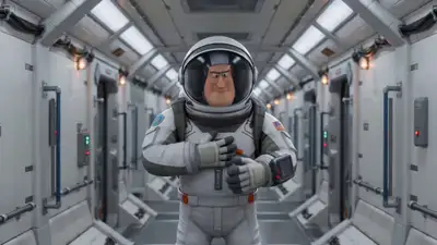 Prompt d'animation comique de combinaison à ballon zéro-G