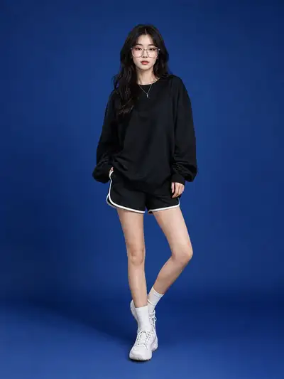 Ultra-Realistic Fashion Studio Portrait of East Asian Woman
