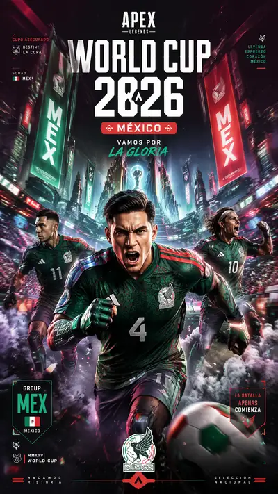Apex Legends style World Cup 2026 Mexico poster