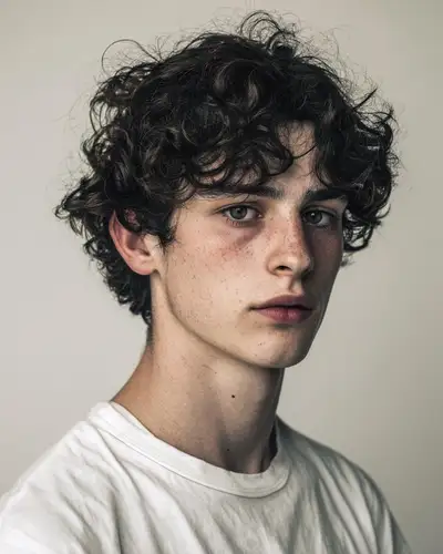 Ultra-realistic minimalist editorial fashion portrait