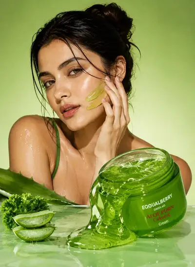 Luxury Aloe Vera Skincare Product Photography