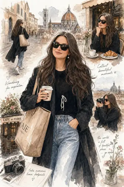 Aquarell-Reisemode-Illustration (GPT Image 2)