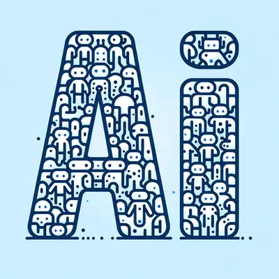 Minimalist Cartoon Illustration with Objects Inside Letters