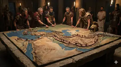 Alexander the Great 3D Conquest Map on Stone Table