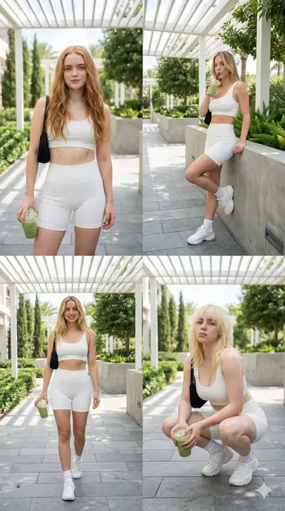 2x2 Grid Lifestyle Photo Set at a Resort Walkway