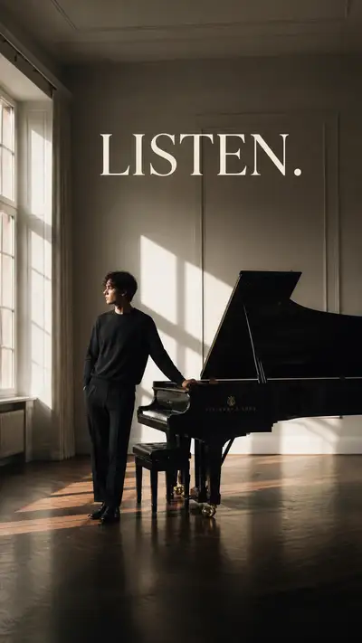 ピアニスト "LISTEN" エディトリアルキャンペーンポートレート