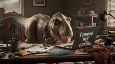 T-Rex Working From Home Video Prompt