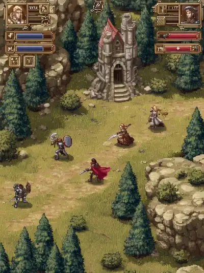 JRPG Fight Scene with Game UI