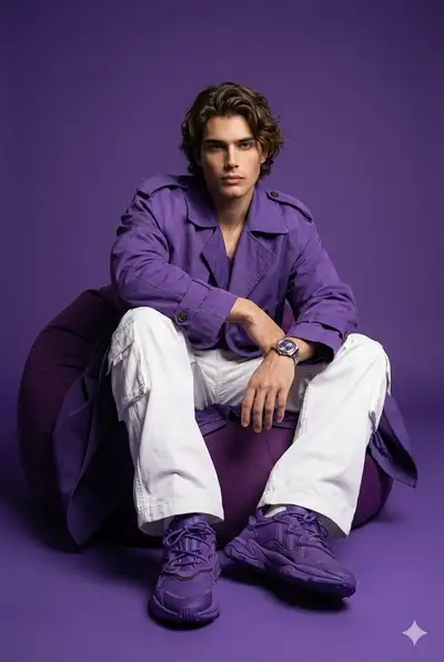Hyper-Realistic Purple Streetwear Fashion Shoot