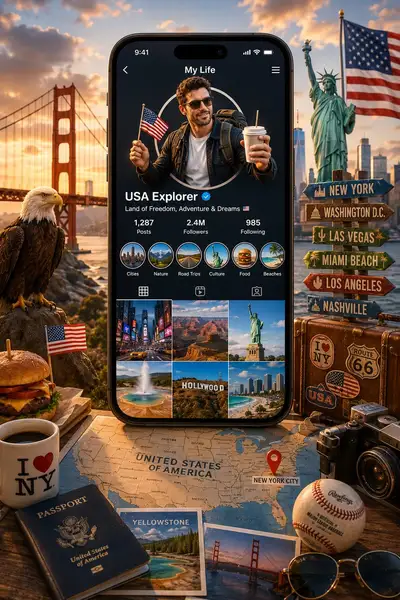 3D Travel Social Media Profile Generator