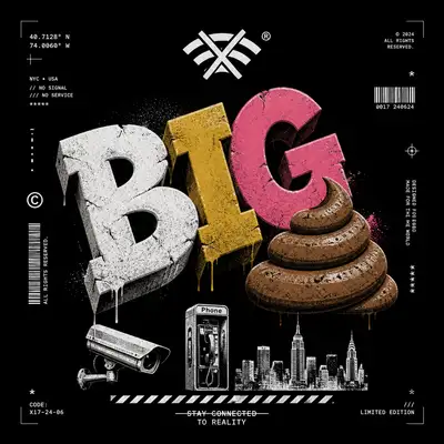 Streetwear graffiti t-shirt graphic with bold 3D text