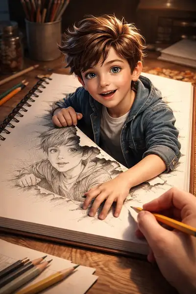 Cinematic 3D Sketchbook Life Effect