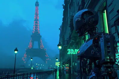 Impressionist Cyberwave Art Prompt