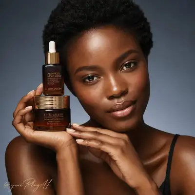 Luxury skincare campaign portrait template