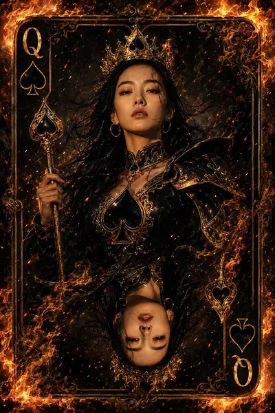Fantasy Queen of Spades Playing Card