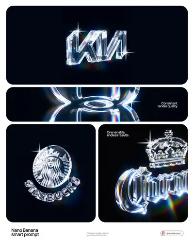 Crystal Glass Typography Logo Sculpture Template