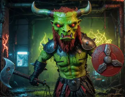 Devilish Viking Undead Character Prompt Template