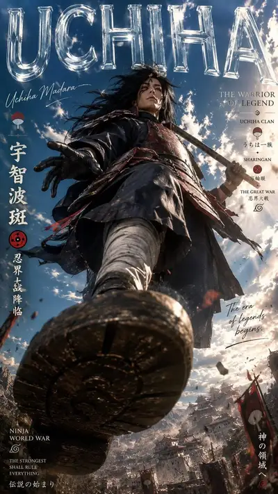 Filmisches UE5-Stil-Anime-Helden-Perspektivposter
