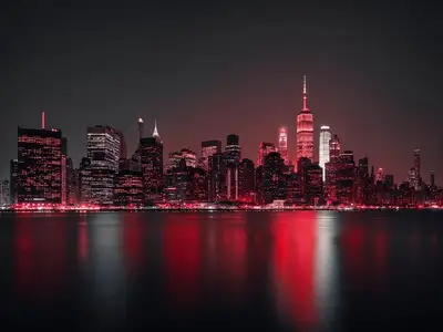 Selective Color Night Cityscape