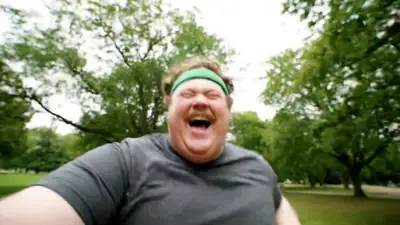 Low Angle Selfie of Laughing Runner