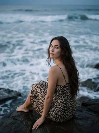 Cinematic Coastal Fashion Portrait Prompt