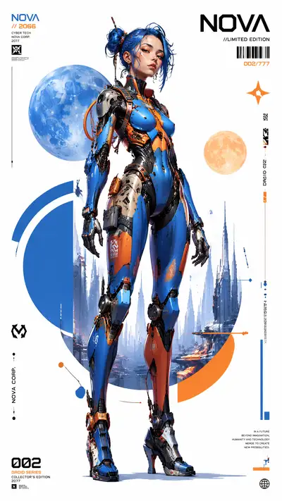 Mecha-droid girl collector's edition character poster