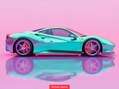 Shiny Metallic Object on Pink Background