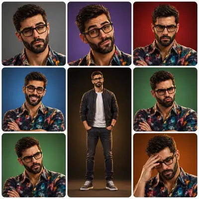3x3 Character Expression Portrait Sheet
