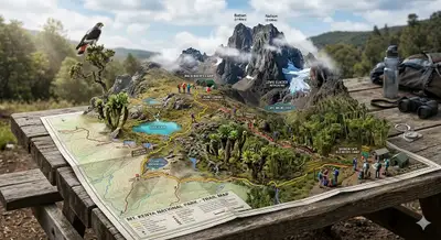 National Park Map Diorama Prompt