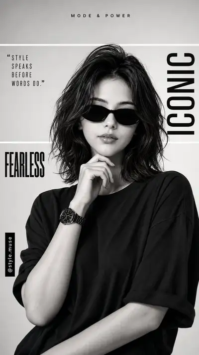 单色时尚海报，霸气CEO风格造型