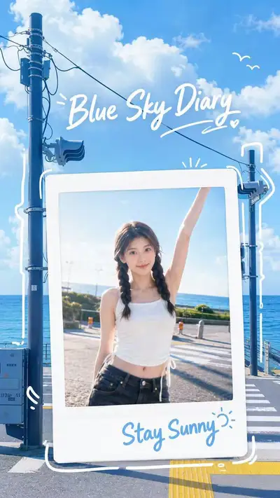 Summer Seaside Polaroid Portrait Prompt
