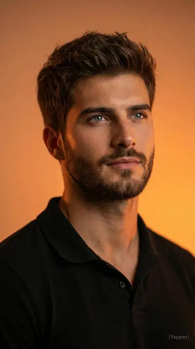 Cinematic Portrait of a Man with Warm Sunset Glow