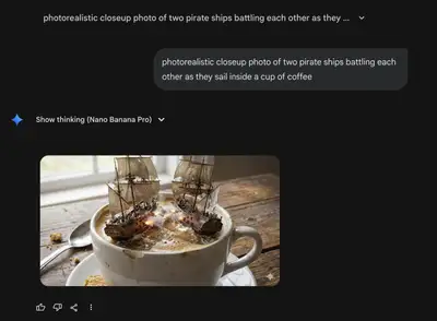 Pirate Ships Battling in a Coffee Cup