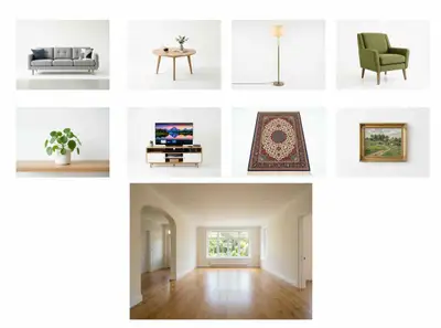 Fully Styled Interior Scene from Furniture Pieces
