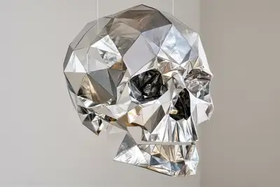 Metallische Origami-Skulptur (Vorlage)