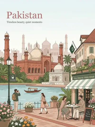 Vintage travel poster template for any country's waterfront