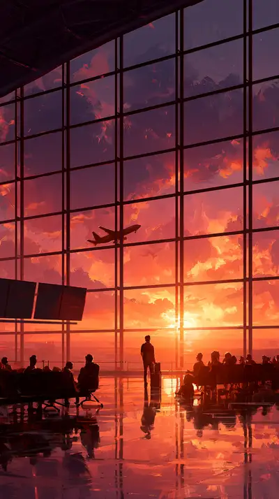 Delayed flights airport terminal realism prompt