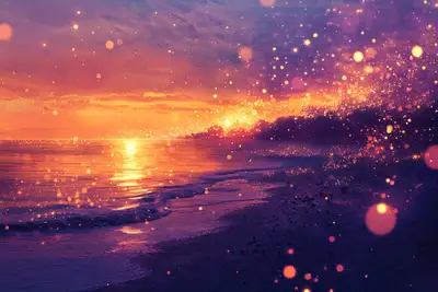 Luminescent Particle Cascade Art Prompt