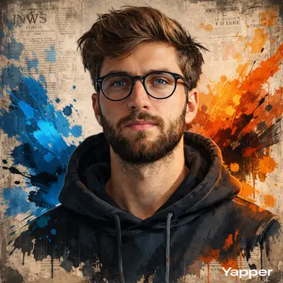 High-End Stylized Artistic Portrait with Paint Splashes