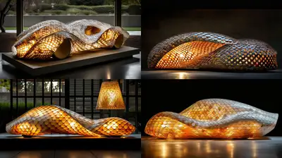 Nature-Inspired Sculptural Cocoon with LED Glow