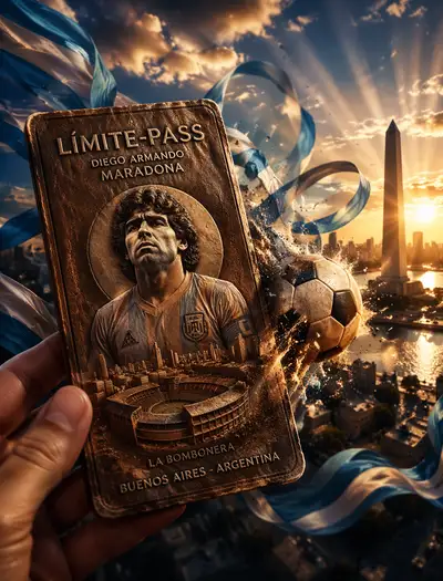 Diego Maradona World Cup Pass Poster, Russian Brief