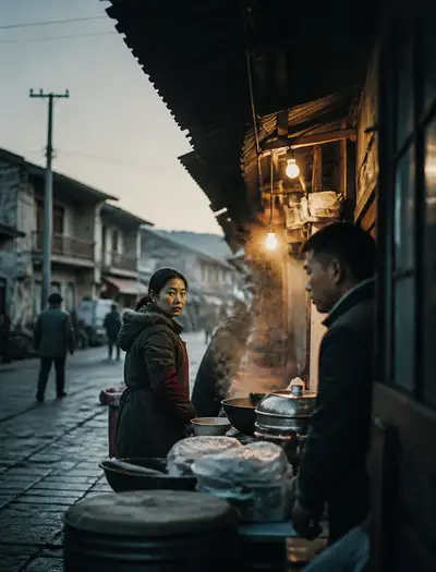 Cinematic Nikon F6 street photography scene