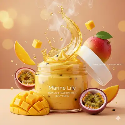 Luxury Tropical Body Scrub Product Photography & Video Prompts